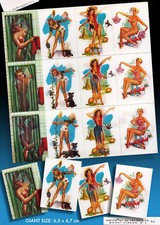 12 Géante Vari Vue Gomme Image Vacillante Pin Up Girls Bloc USA 1960er
