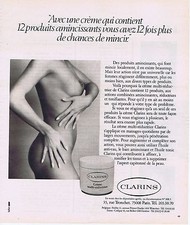 PUBLICITE ADVERTISING 025 1977 CLARINS  seins nus crème multi-réductrice