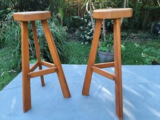 PAIRE DE TABOURETS HAUT EN BOIS CHARLOTTE RERRIAND / CHAPO / DURUPT ?  VINTAGE