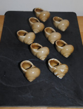 Lot 9 Grosses Coquilles Escargots Céramique Porcelaine Beige TTBE