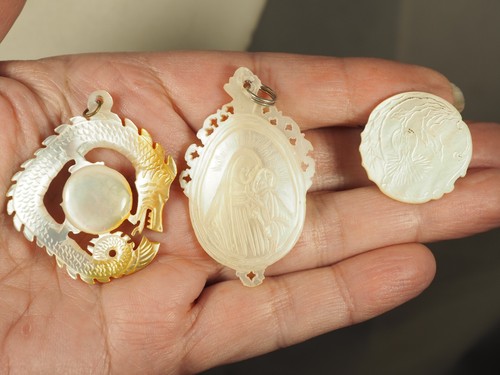 Pendentifs ancien nacre - 3,