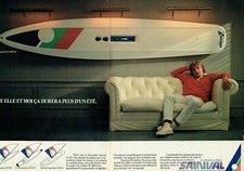 publicité Advertising 0421 1982   planche à voile Sainval  ELLE   2pages