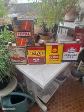 Lot bidons huiles essolube motul total esso shell idéal déco plaque émaillée