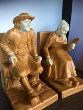 Bouvier. Paire de serre-livres en grès. HB Quimper - 1930 -