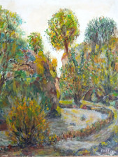 Intéressante peinture à l'huile Néo impressionniste - signature à déchiffrer