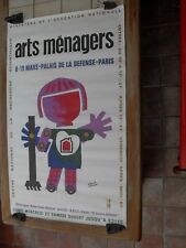 AFFICHE ORIGINALE ANCIENNE" ARTS MÉNAGERS 1973" ILLUSTRATEUR FRANCIS BERNARD
