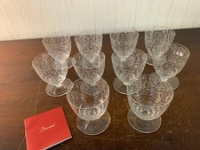 10 verres à vin blanc gravé ancien en cristal de Baccarat (prix à la pièce)