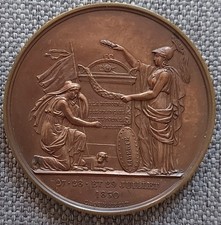 Medaille Honneur Aux Morts Pour La France Caque 1830 Bronze Sans Poincon