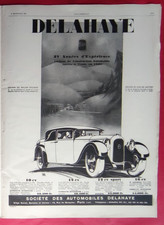 Publicité de presse: Automobile DELAHAYE - LINGE BASQUE - Laine MOTOLUXE  1927