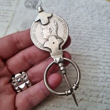 Fibule Ancienne Argent Pièce