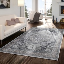 Tapis Tissage Plat Motif Marocain Vintage Bordure Moderne Lavable