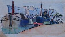 Albert Lepreux (1868-1959) (60) - aquarelle - Paris (la Seine)