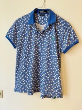 Chemise à manches courtes Polo Ralph Lauren bleue à fleurs roses taille S/36