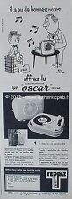 PUBLICITE TEPPAZ ELECTROPHONE MALETTE OSCAR DESSIN RIK CURSAT DE 1959 FRENCH AD