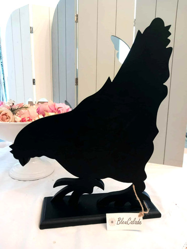 Poule silhouette bois - , noire