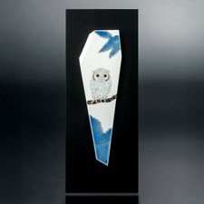 Plaque Murale En Céramique Hibou Kutani Ware Japon Yamagishi Seiya