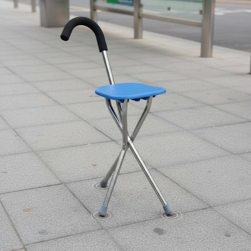Canne siège pliante acier - canne-siège,