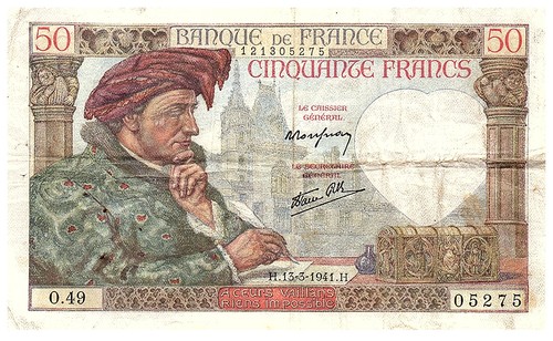 France francs jacques - 50, coeur