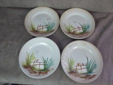 Lot de 4 ASSIETTES XIXème. Sarreguemines.