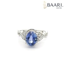 Bague saphir bleu diamant or