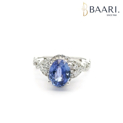 Bague saphir bleu diamant - , or