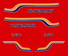 KAWASAKI 350 S2 - Kit carrosserie Sticker decals - 1972 RED - ROUGE