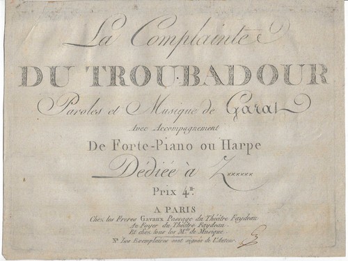 Complainte troubadour - du,