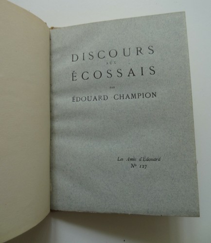 Discours aux écossais e - discours,