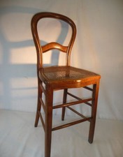 Chaise haute Louis Philippe Bois de hêtre et cannage Chaise de coiffeur 