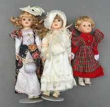 Lot de 3  poupées en porcelaine déco vintage french antique doll