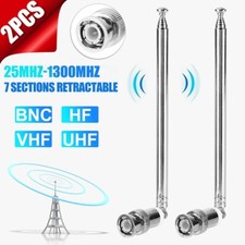 Antenne télescopique premium BNC 7 sections idéale pour scanner radio VHF UHF
