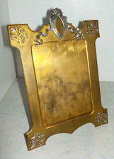 Cadre photo laiton & déco Fleur de lys argenté 19e Napoléon III - A1