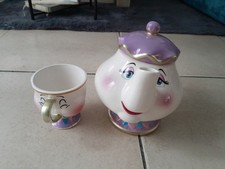 LOT DE TASSE ZIP ET THEIERE TIRELIRE MME SAMOVAR DISNEY LA BELLE ET LA BETE