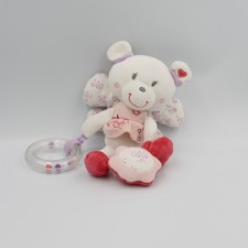 Doudou ours papillon blanc