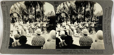 Keystone, Stéréo, Hawai, Hula girls in an ancient Native dance Vintage stereo ca