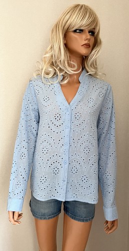 Chemise bleue broderies - bleue,