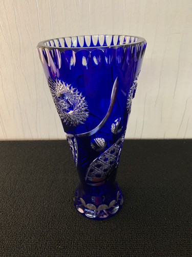 Grand vase overlay bleu