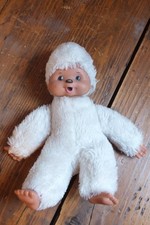Ancienne Vintage Peluche Jouet -- Grand KIKI Blanc Monchhichi -- Bon etat
