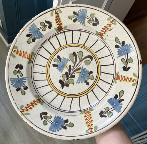 Ancien plat faience xixéme - plat,