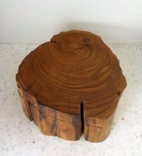 Boîte en bois tronc d'olivier évidé avec couvercle à glisser Ø+/-15cm