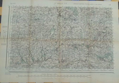 Ancienne carte bretagne - ancienne, de
