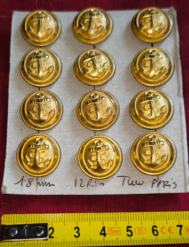 Lot boutons 18mm ancre - 18mm,