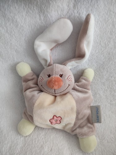 Doudou lapin marron beige - lapin,