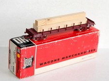 JOUEF HO 6550 / M 655 de 1959 WAGON PLAT RANCHER + CHARGEMENT BOIS, TYPE TP SNCF