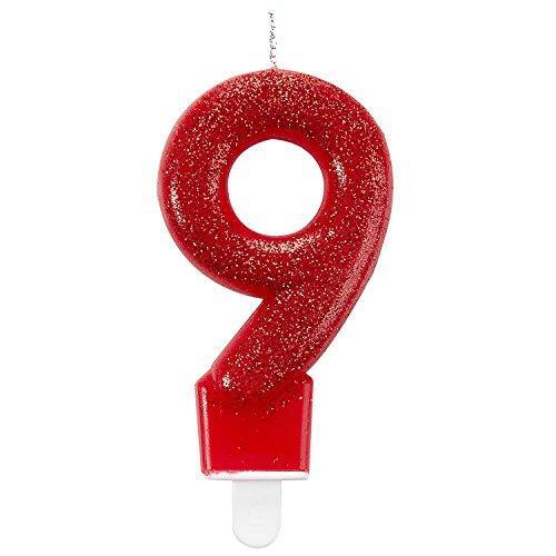 Bougie numéro pailletée - 9,