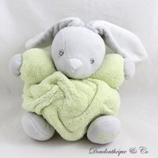 Doudou boule lapin KALOO Plume vert gris patapouf medium 18 cm (VI-24566)