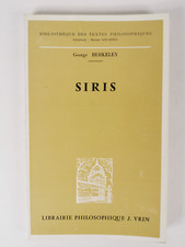 GEORGE BERKELEY - SIRIS - LIBRAIRIE PHILOSOPHIQUE J. VRIN - 1971