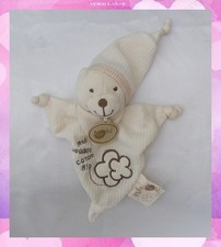 Doudou Peluche Plat Triangle Ours Ecru mon doudou coton bio BabyNat
