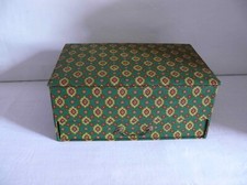 Boite à couture rectangulaire vintage des années 50 tissu et papier d'époque