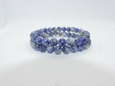 Lot 2 Bracelet Lapis Lazuli Perle 6 mm Bijoux Femme Homme Bleu Intuition Creatif